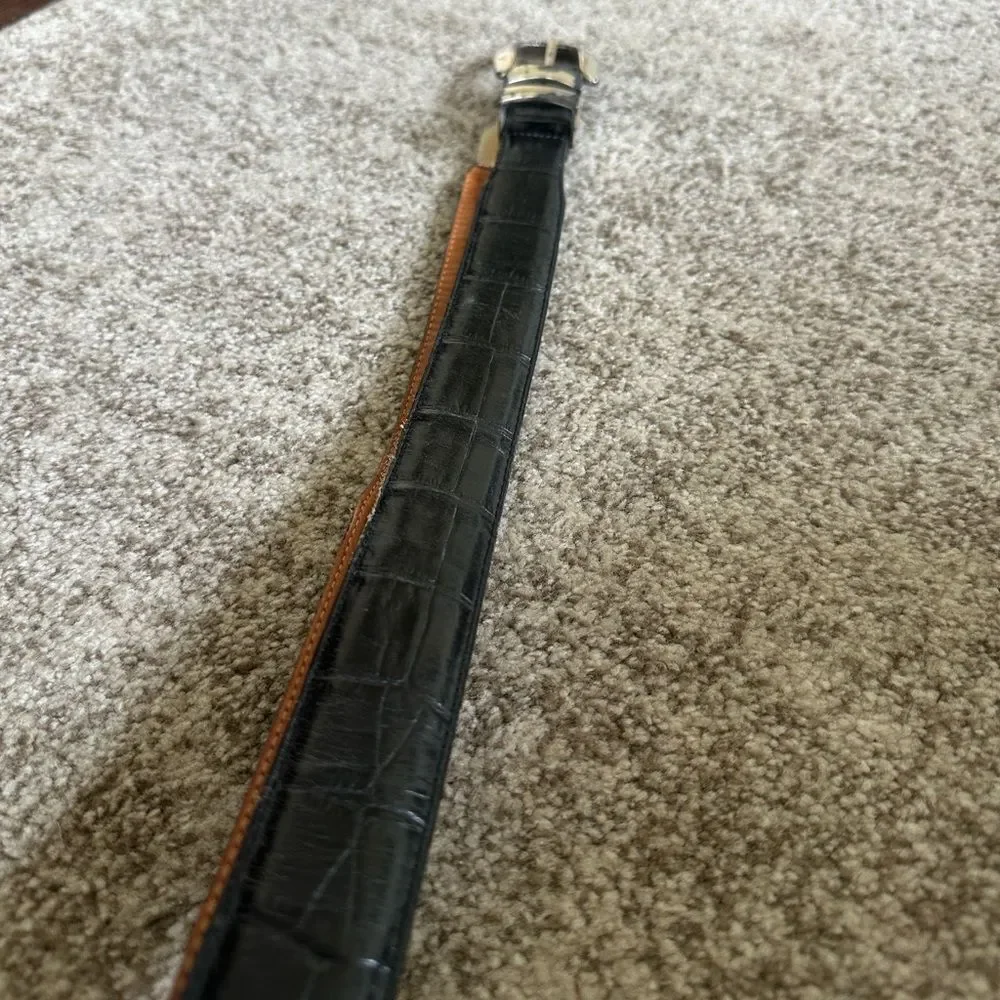 Onyx by Brighton Black Leather Belt 42 (19403)